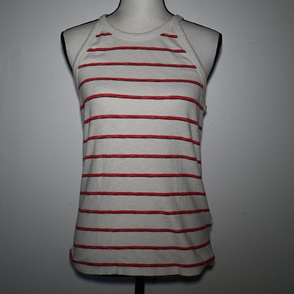 Madewell Tops - Madewell High Neck Striped Tank Top Size L Cotton Blend
